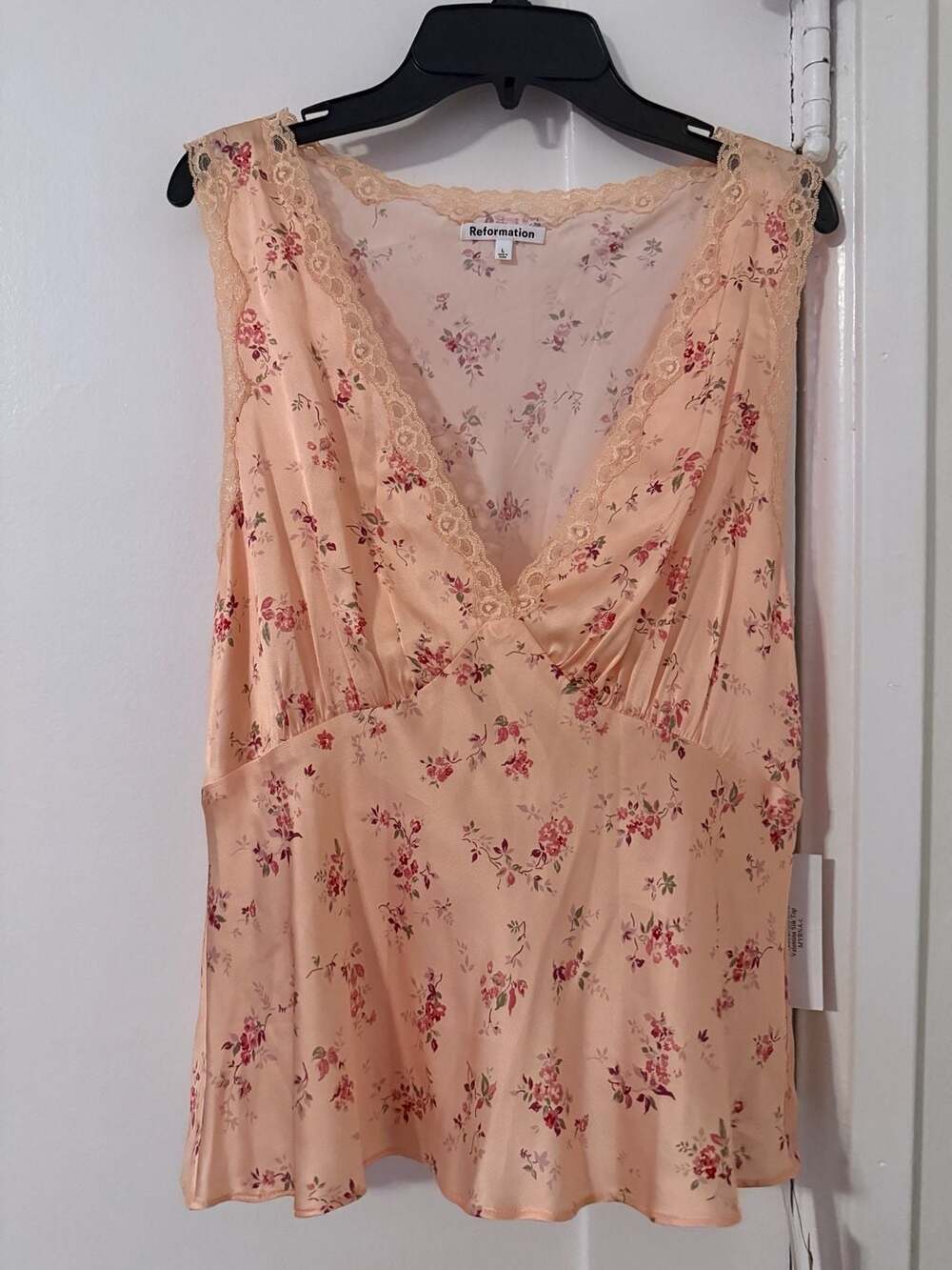 Reformation Valentina Silk Top Size L Myrna Floral